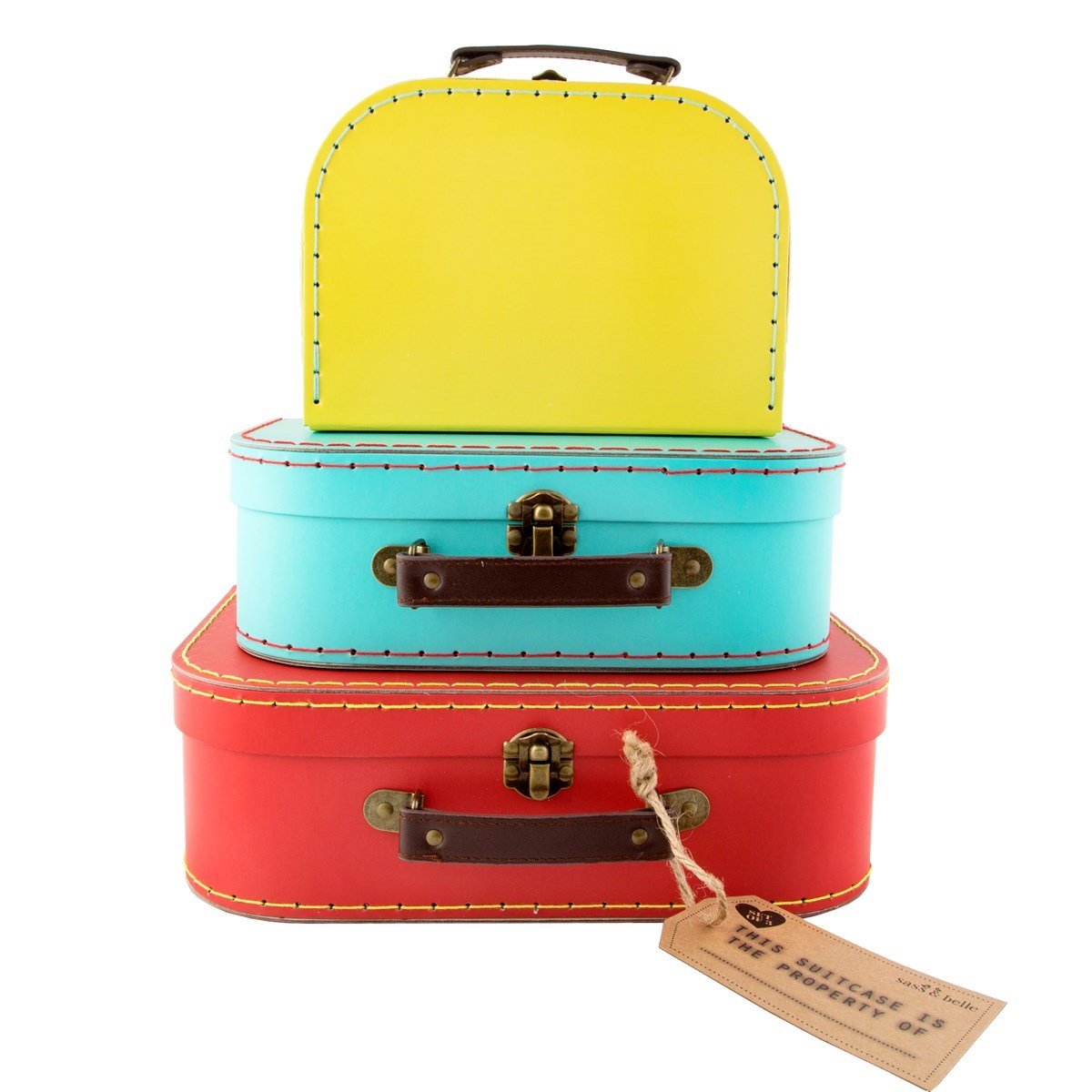 Brights Retro Mini Suitcases - Set Of 3 - ORNAMENTS - Beattys of Loughrea