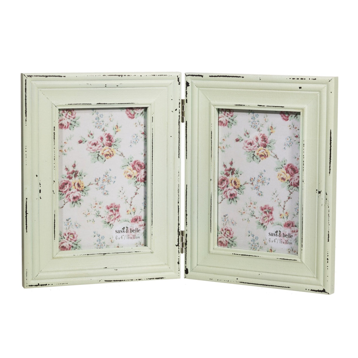 Delilah Double Photo Frame Green - PHOTO FRAMES - PLATED, GILT, STONE - Beattys of Loughrea