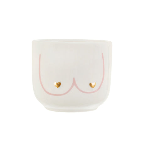 Mini Girl Power Boobies White Planter - PLASTIC FLOWER POT - Beattys of Loughrea