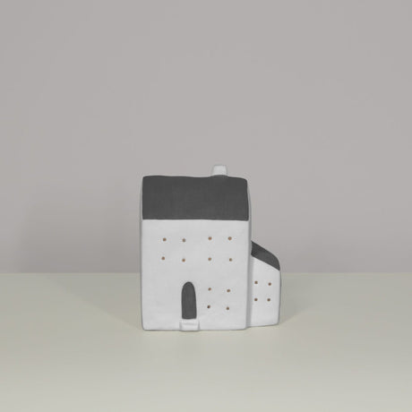 Ceramic LED House with Grey Roof 14cm - ORNAMENTS - Beattys of Loughrea