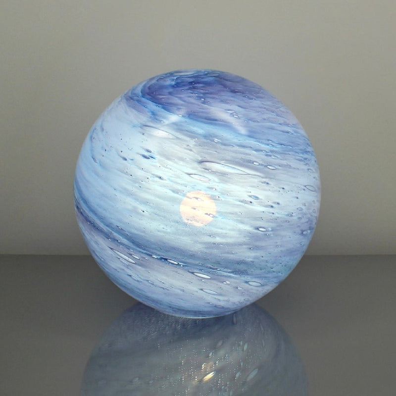 Glass Sphere Lamp Lilac Sky 28cm - TABLE/BEDSIDE LAMPS - Beattys of Loughrea