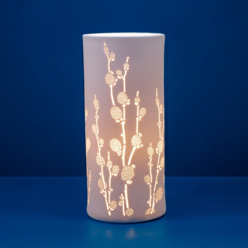 Ceramic Column Lamp – Blooming Branches - TABLE/BEDSIDE LAMPS - Beattys of Loughrea