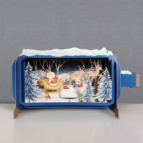 Message in a Bottle 3D Card Santa & Sleigh XMIB077 - Beattys of Loughrea | www.beattys.ie