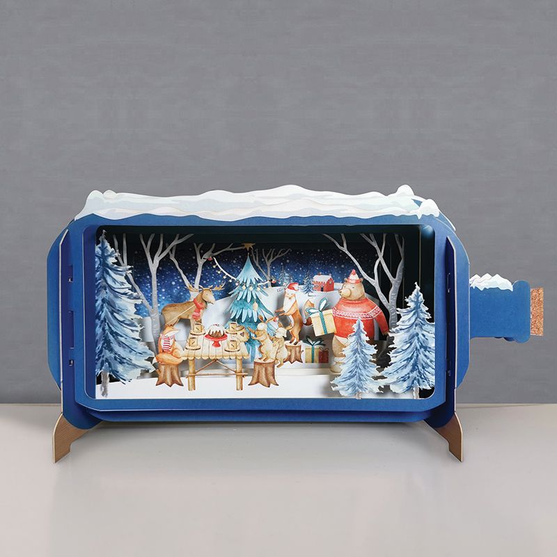 Message in a Bottle 3D Card Winter Feast XMIB083 - CARD/GIFTWRAP/GIFTBAGS - Beattys of Loughrea