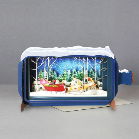 Message in a Bottle 3D Card Santa on Sleigh XMIB005 - CARD/GIFTWRAP/GIFTBAGS - Beattys of Loughrea