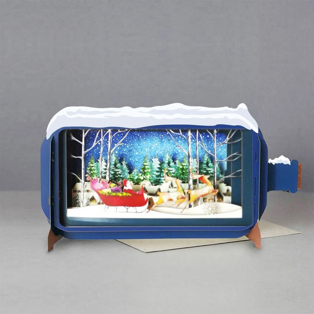 Message in a Bottle 3D Card Santa on Sleigh XMIB005 - CARD/GIFTWRAP/GIFTBAGS - Beattys of Loughrea