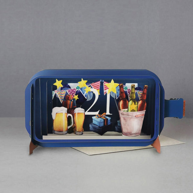 Message in a Bottle 3D Card 21st Birthday MIB098 - Beattys of Loughrea | www.beattys.ie