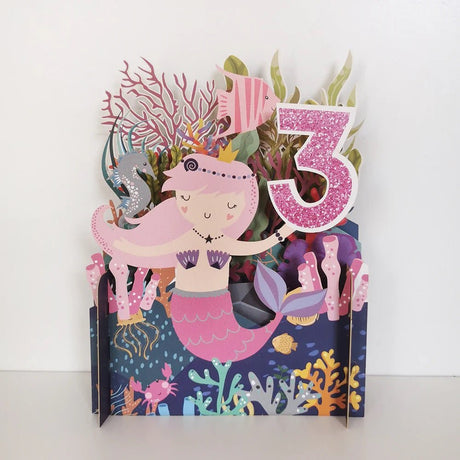Kids 3D Pop Up Birthday Card Girl - Age 3 APO005 - Beattys of Loughrea | www.beattys.ie
