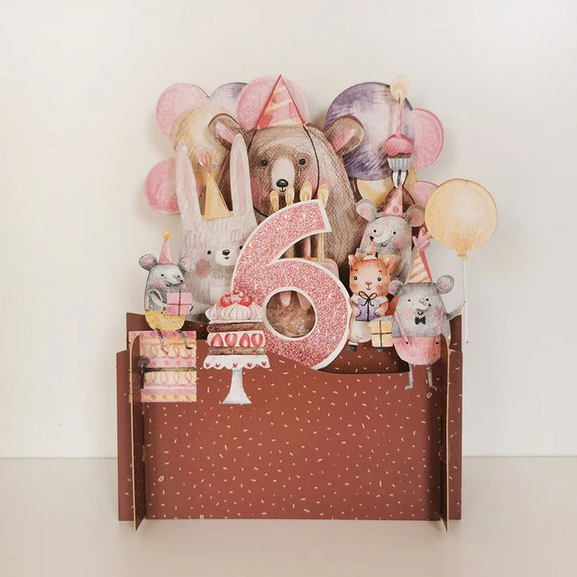 Kids 3D Pop Up Birthday Card Girl - Age 6 APO011 - Beattys of Loughrea | www.beattys.ie