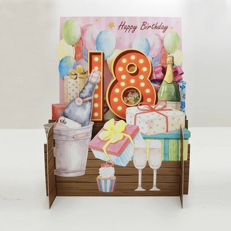 3D Pop Up Birthday Card Age 18 MN035 - CARD/GIFTWRAP/GIFTBAGS - Beattys of Loughrea