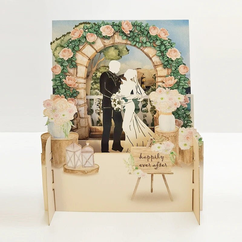 3D Wedding Scene Pop Up Card MN059 - Beattys of Loughrea | www.beattys.ie