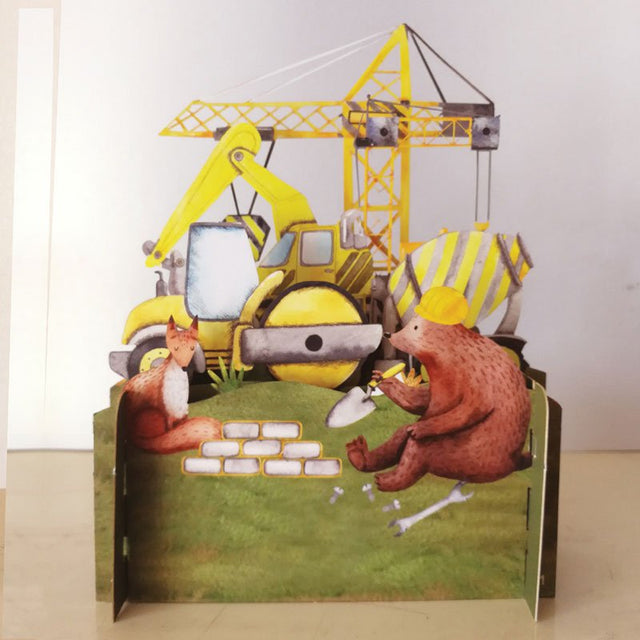 Children's Animals Building 3D Pop Up Birthday Greeting Card KID008 - Beattys of Loughrea | www.beattys.ie