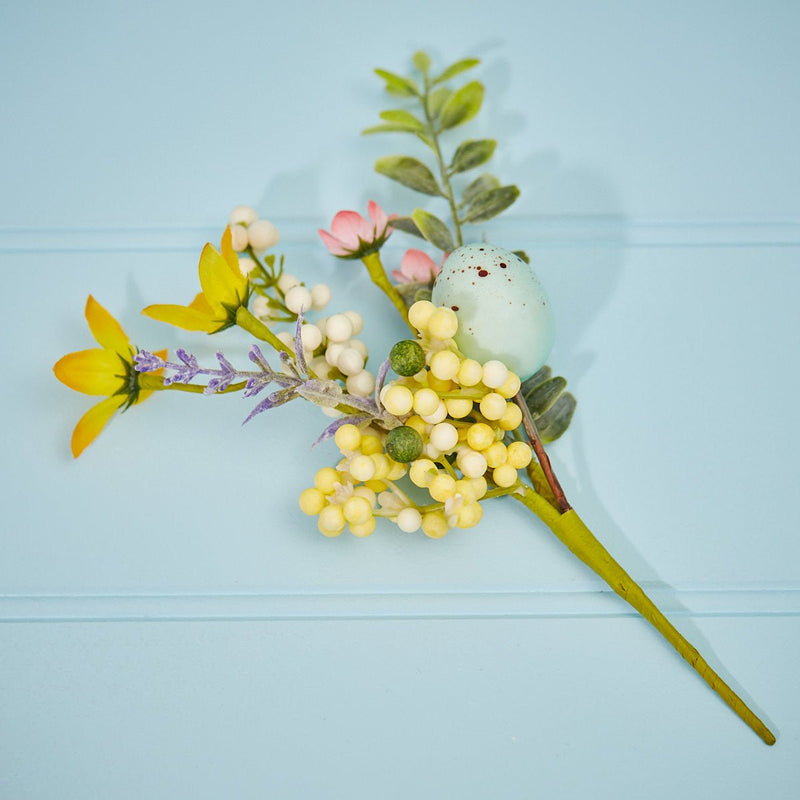 Faux Flower Stem with Spring Egg 20cm - FLOWERS - PAPER/PLASTIC - Beattys of Loughrea