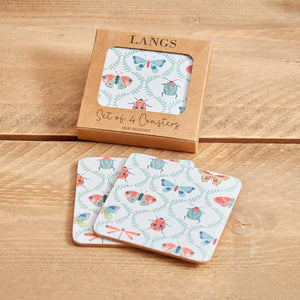 Butterfly & Insect Coaster S/4 In Box Heat Resistant Wood - TABLEMATS/COASTERS - Beattys of Loughrea