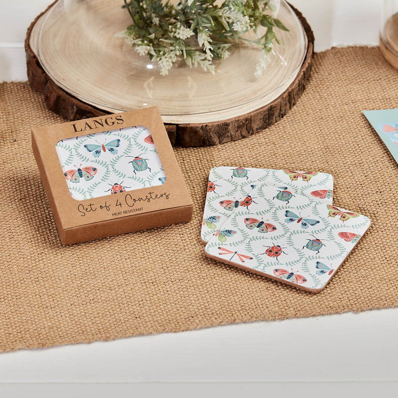 Butterfly & Insect Coaster S/4 In Box Heat Resistant Wood - TABLEMATS/COASTERS - Beattys of Loughrea