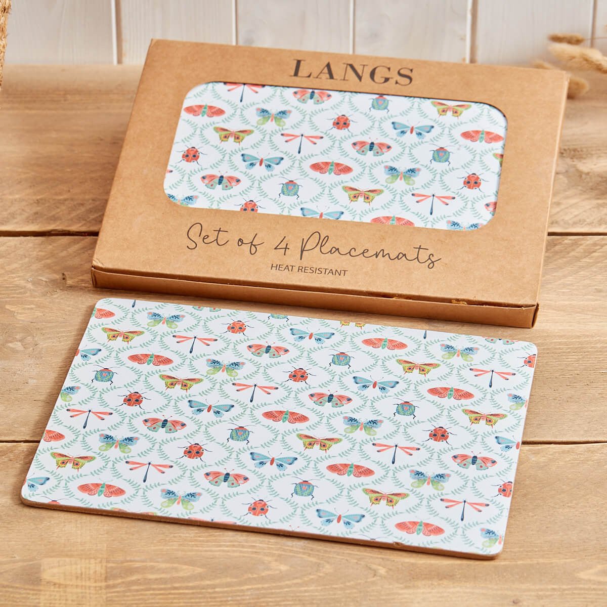 Butterfly & Insect Placemat S/4 In Box Heat Resistant Wood - TABLEMATS/COASTERS - Beattys of Loughrea