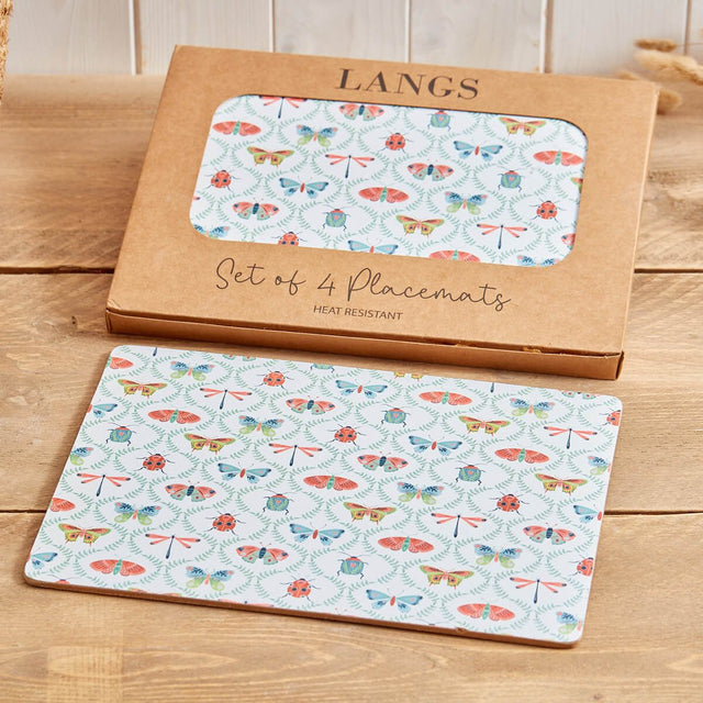 Butterfly & Insect Placemat S/4 In Box Heat Resistant Wood - TABLEMATS/COASTERS - Beattys of Loughrea