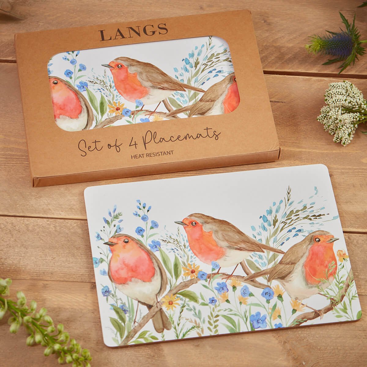 Robin Forget Me Not Placemat S/4 In Box Heat Resistant - TABLEMATS/COASTERS - Beattys of Loughrea