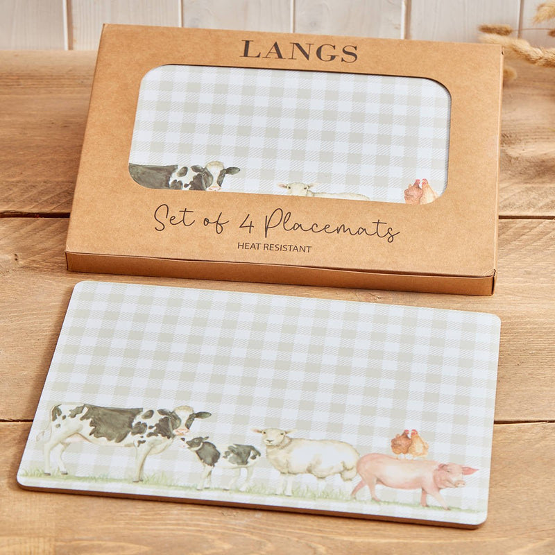 Farm Animal Placemat S/4 In Display Box Heat Resistant Wood - TABLEMATS/COASTERS - Beattys of Loughrea