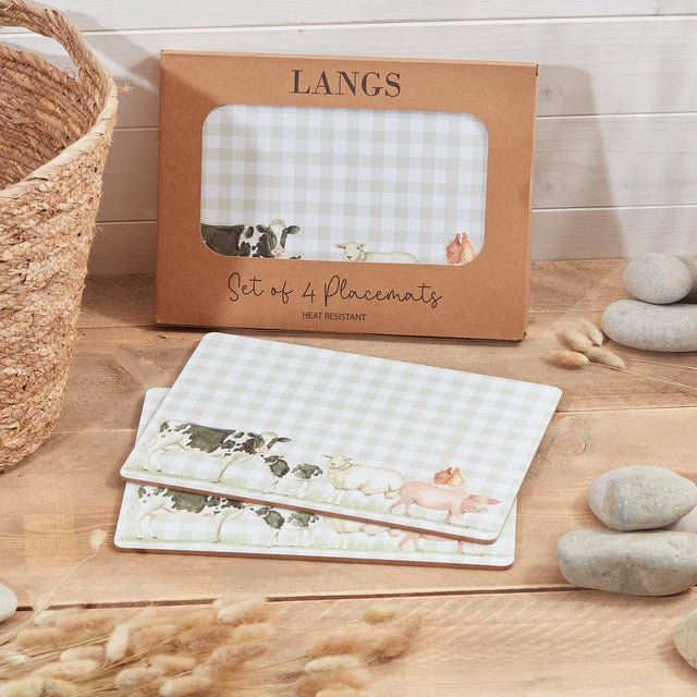 Farm Animal Placemat S/4 In Display Box Heat Resistant Wood - TABLEMATS/COASTERS - Beattys of Loughrea
