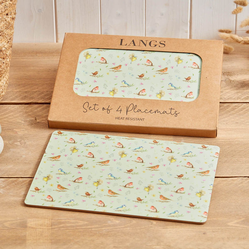 Bird Repeat Placemat S/4 In Display Box Heat Resistant Wood - TABLEMATS/COASTERS - Beattys of Loughrea