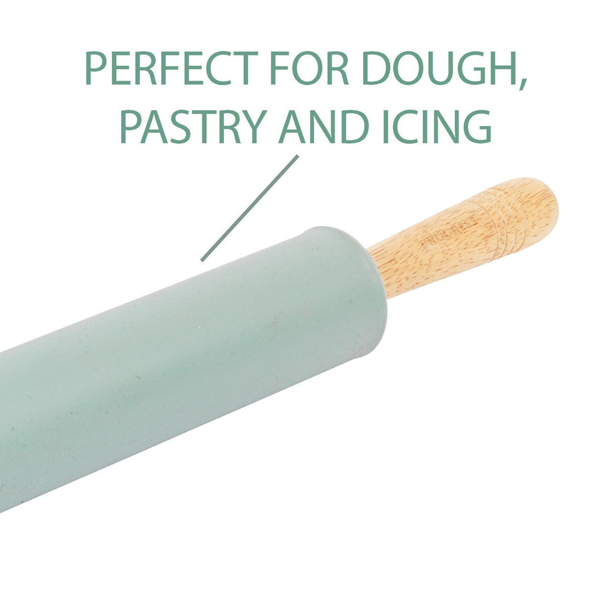 Progress Go Bake! Silicone Rolling Pin With Wooden Handles - KITCHEN HAND TOOLS - Beattys of Loughrea
