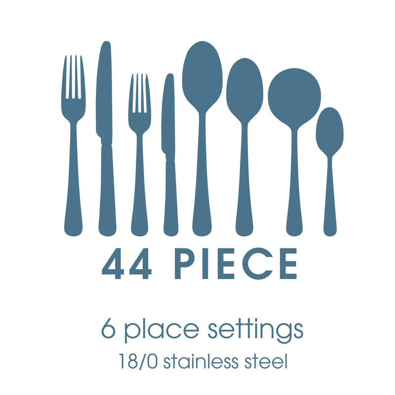 Salter Winslow Deluxe 44 Piece Cutlery Set Stainless Steel - CUTLERY/KNIFE SET/BLOCK - Beattys of Loughrea
