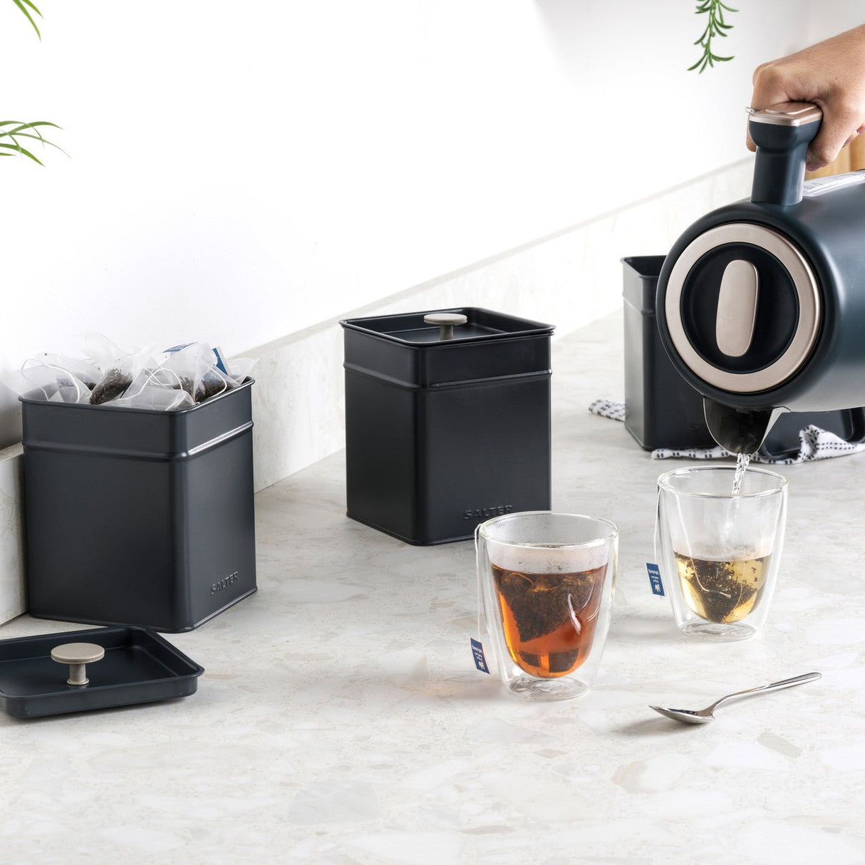 Salter Marino 3pc Canister Set – Blue/Grey - S/STEEL KITCHENWARE - Beattys of Loughrea