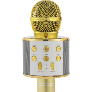 Intempo Wireless Karaoke Microphone Speaker White/Gold - SPEAKERS HIFI MP3 PC - Beattys of Loughrea