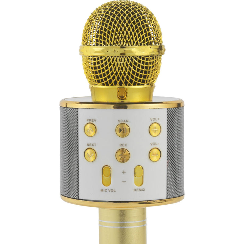 Intempo Wireless Karaoke Microphone Speaker White/Gold - SPEAKERS HIFI MP3 PC - Beattys of Loughrea