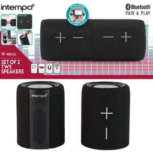 Intempo Set of 2 TWS Wireless Magnetic Speakers - SPEAKERS HIFI MP3 PC - Beattys of Loughrea