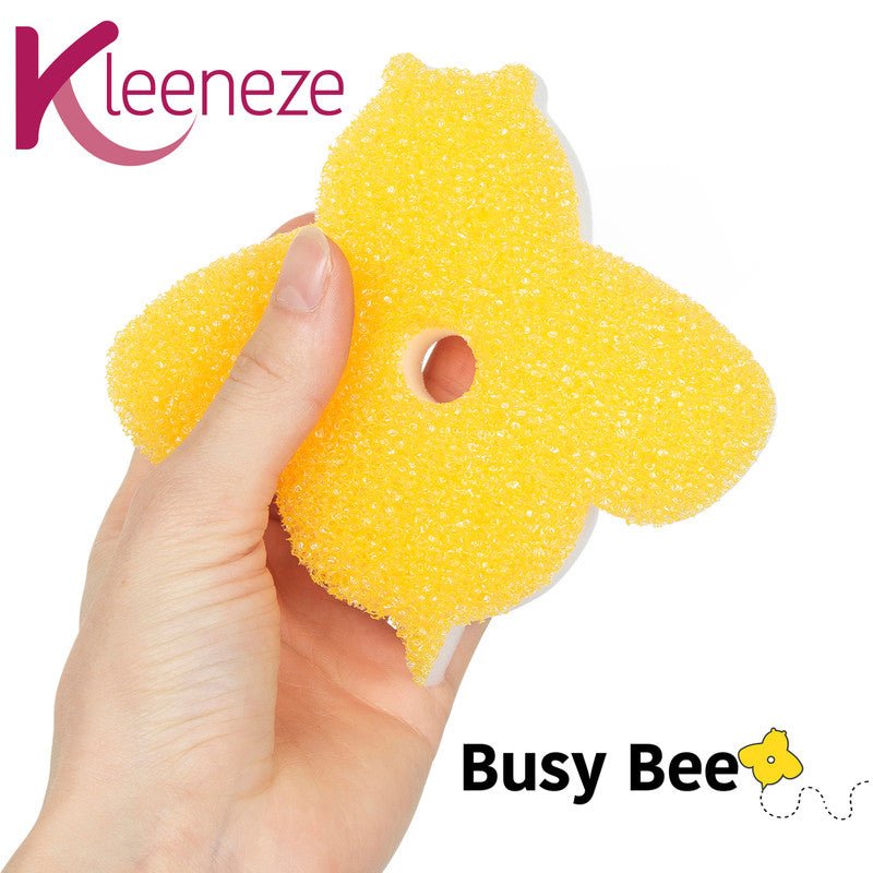 Kleeneze Busy Bee Double Sided Sponge Pack Of 2 - BATH - LOOFAH/SCRUBBIE/BACK SCRUB - Beattys of Loughrea