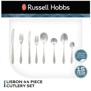 Russell Hobbs Lisbon 44 Piece Cutlery Set - CUTLERY/KNIFE SET/BLOCK - Beattys of Loughrea