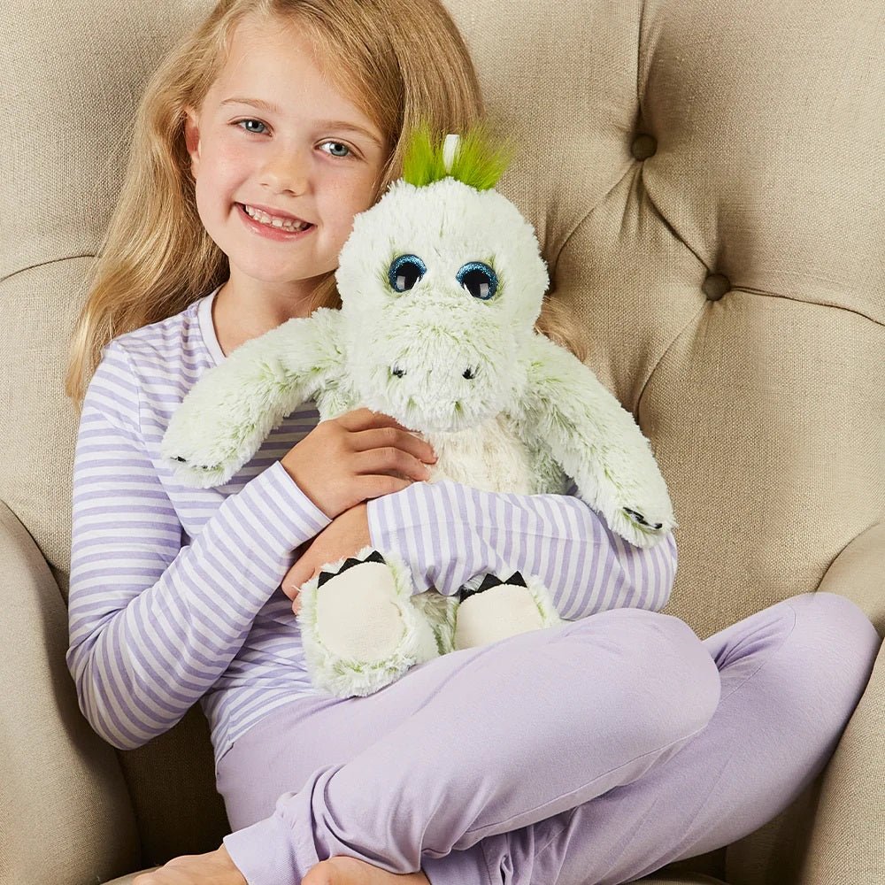 Warmies 3D Square Hot Water Bottle Marshmallow Dinosaur - H/H - HOT WATER BOTTLE - Beattys of Loughrea