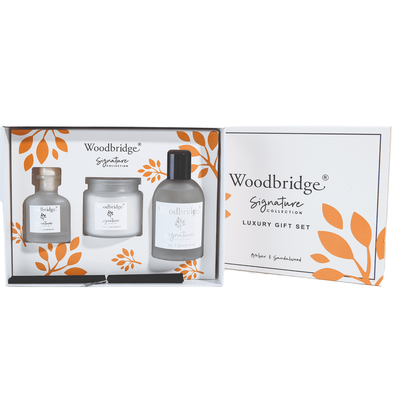 Amber & Sandalwood Luxury Gift Set by Woodbridge - POT POURRI/AROMATHERAPY/OILS/DIFFUSER - Beattys of Loughrea