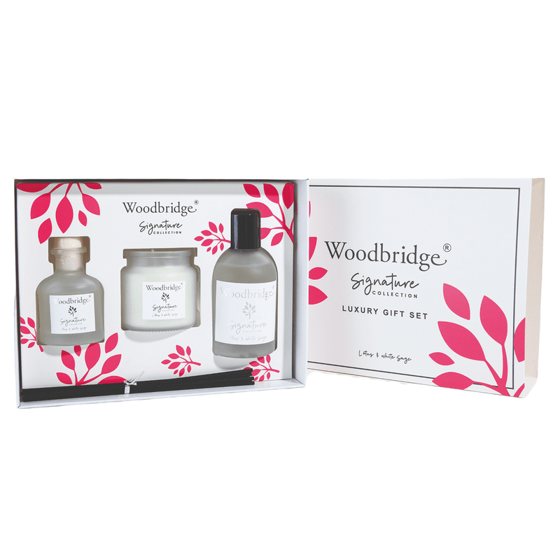 Lotus & White Sage Luxury Gift Set by Woodbridge - POT POURRI/AROMATHERAPY/OILS/DIFFUSER - Beattys of Loughrea