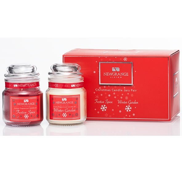 Newgrange Living Christmas Candle Jars Pair - CANDLES - Beattys of Loughrea