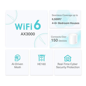 TP-Link Deco X50 Ax3000 Whole Mesh Wifi 6 Single Unit - ROUTERS/ WIRELESS ADAPTORS - Beattys of Loughrea