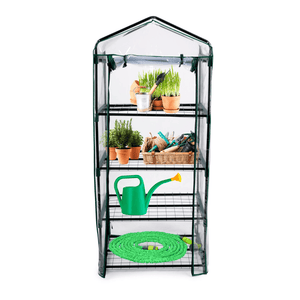 Kinzo 4 Tier Plastic Garden Greenhouse 69 x 49 x 160cm - GREENHOUSE & ACCESSORIES - Beattys of Loughrea
