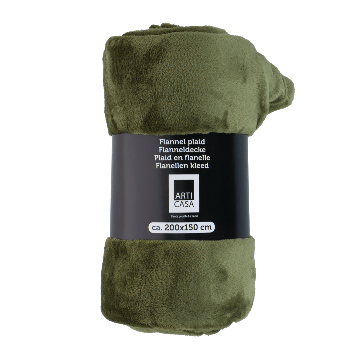 Arti Casa Fleece Blanket 150 x 200cm Green - THROWS/BLANKETS - Beattys of Loughrea