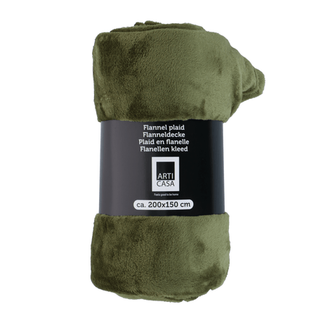 Arti Casa Fleece Blanket 150 x 200cm Green - THROWS/BLANKETS - Beattys of Loughrea