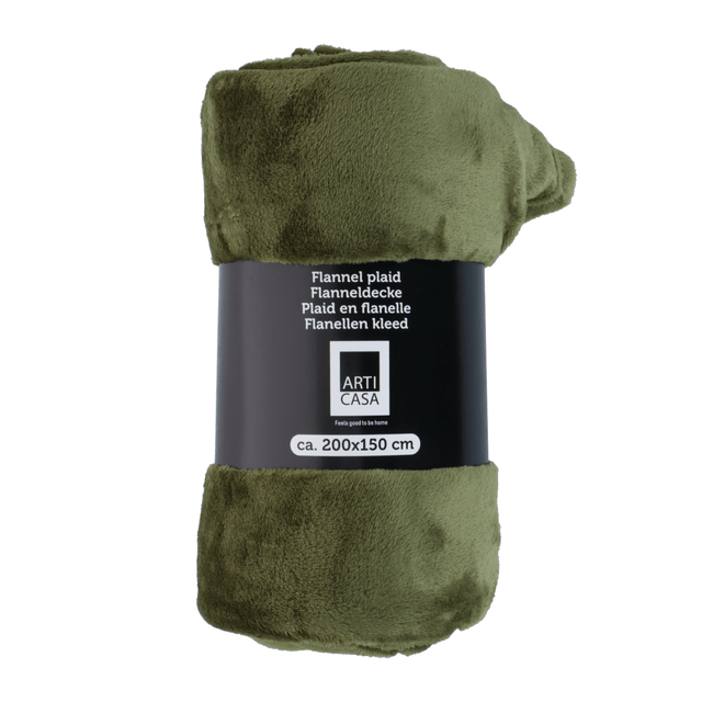Arti Casa Fleece Blanket 150 x 200cm Green - THROWS/BLANKETS - Beattys of Loughrea
