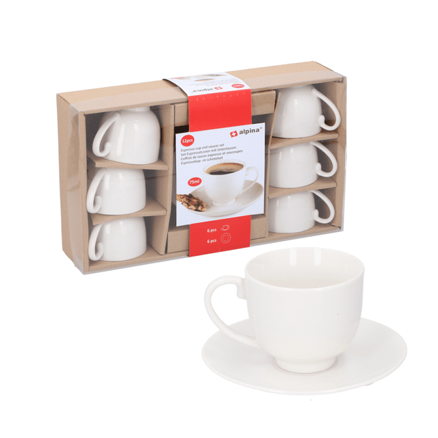 Alpina 12pc Espresso Cup & Saucer Set - MUG SETS - Beattys of Loughrea