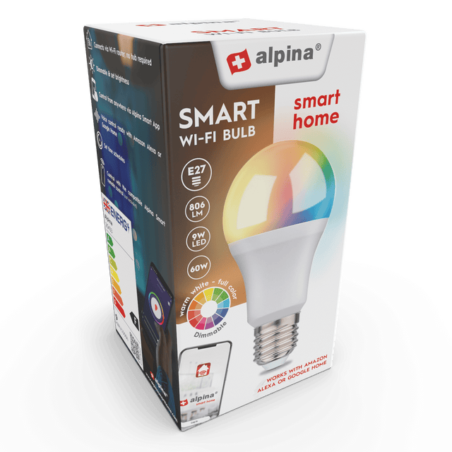 Alpina Smart Bulb RGB / Warm White E27 9W - LED BULBS - Beattys of Loughrea