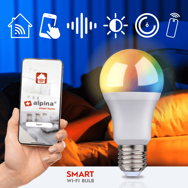 Alpina Smart Bulb RGB / Warm White E27 9W - LED BULBS - Beattys of Loughrea