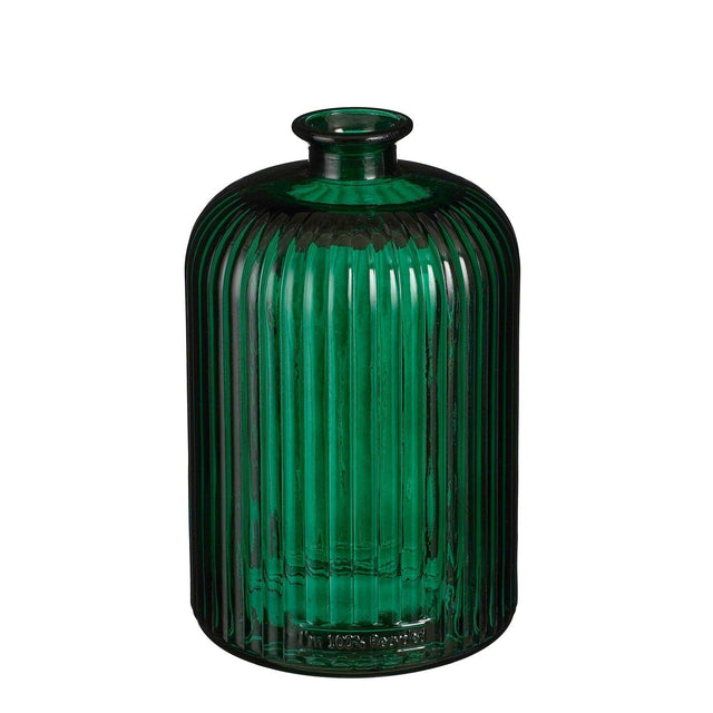 Jessica Bottle Recycled Glass Green 23 x 15cm - GLASS GIFTWARE - DEC STONES - Beattys of Loughrea