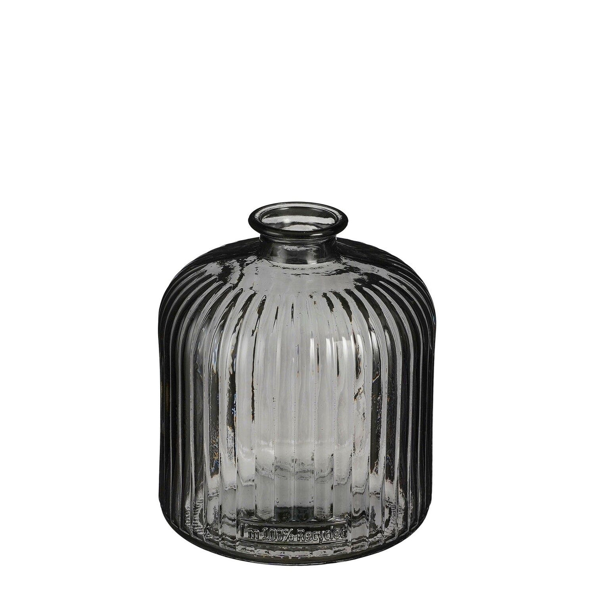 Jessica Bottle Recycled Glass Anthracite 18 x 16cm - GLASS GIFTWARE - DEC STONES - Beattys of Loughrea