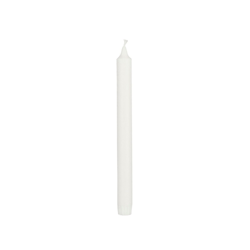 Stearin Single Dinner Candle 25cm White - CANDLES - Beattys of Loughrea