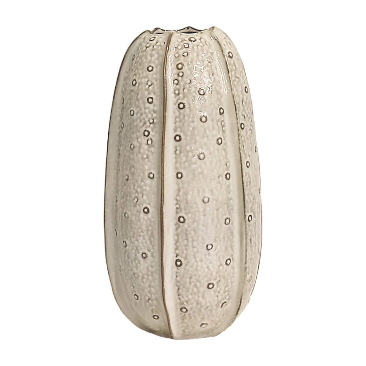 Circle Design Segmented Textured Vase Cream 31cm - FLOWERPOT/VASE/JUG 1 - Beattys of Loughrea