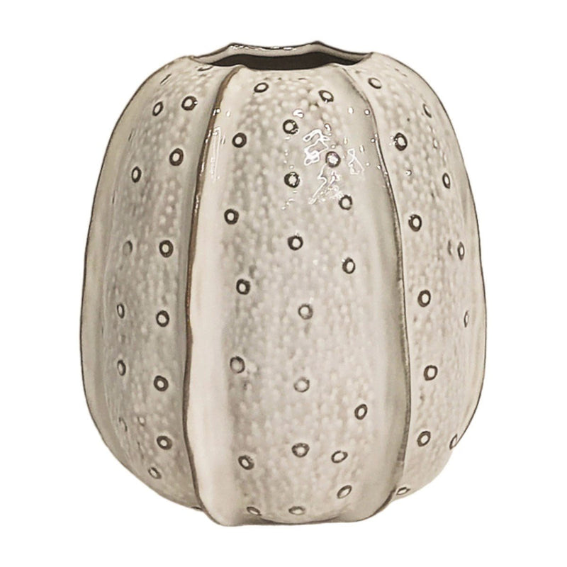 Circle Design Segmented Textured Fat Vase Cream 20.5cm - FLOWERPOT/VASE/JUG 1 - Beattys of Loughrea
